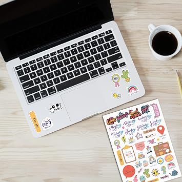 colortouch Sticker Set - Kızlar, Gençler ve Yetişkinler için 400 Adet Çıkartma Seti - Scrapbook Sticker Kitabı - Laptop, Günlük, Ajanda ve Planner için Bullet Journal Sticker Koleksiyonu