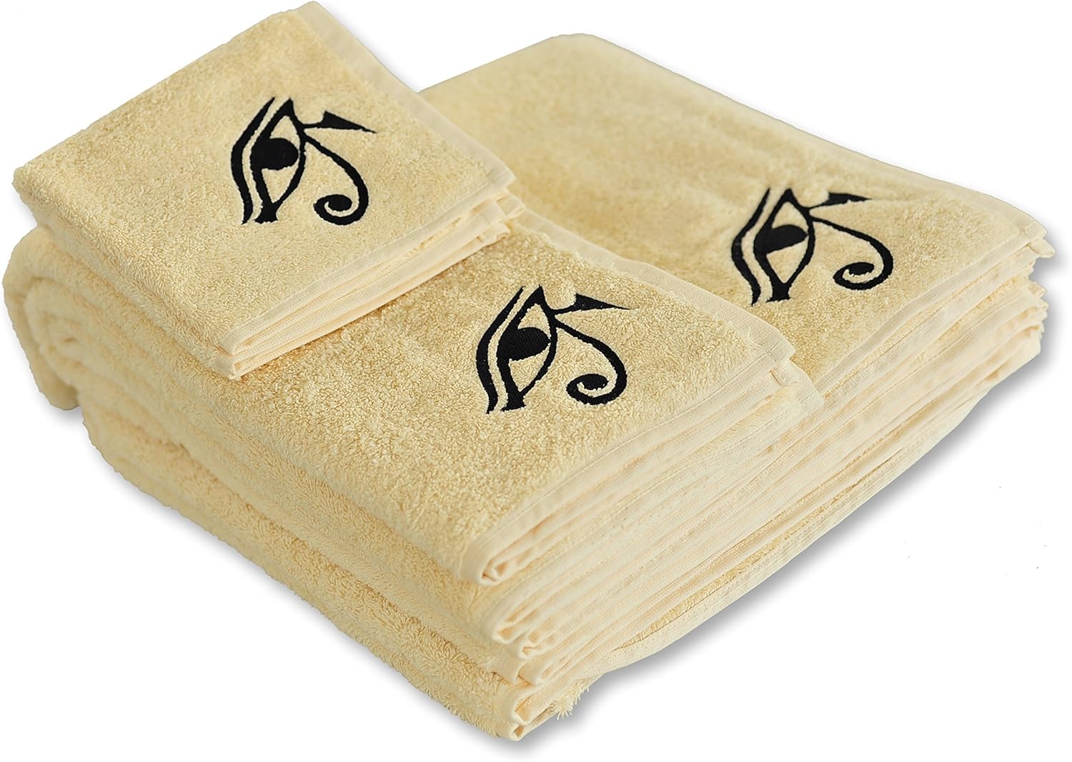 100% Egyptian Cotton (600 GSM) 6-piece Bath, Face and Hand Towel Set, Latte, Best Housewarming Gift
