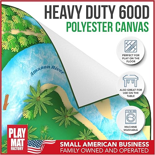 Miniatura 4 de Toy Fish Factory - Tapete de juego Jurassic  Crea un mundo de dinosaurios  Solución portátil plegable  Tamaño grande 57 x 57 pulgadas  Múltiples