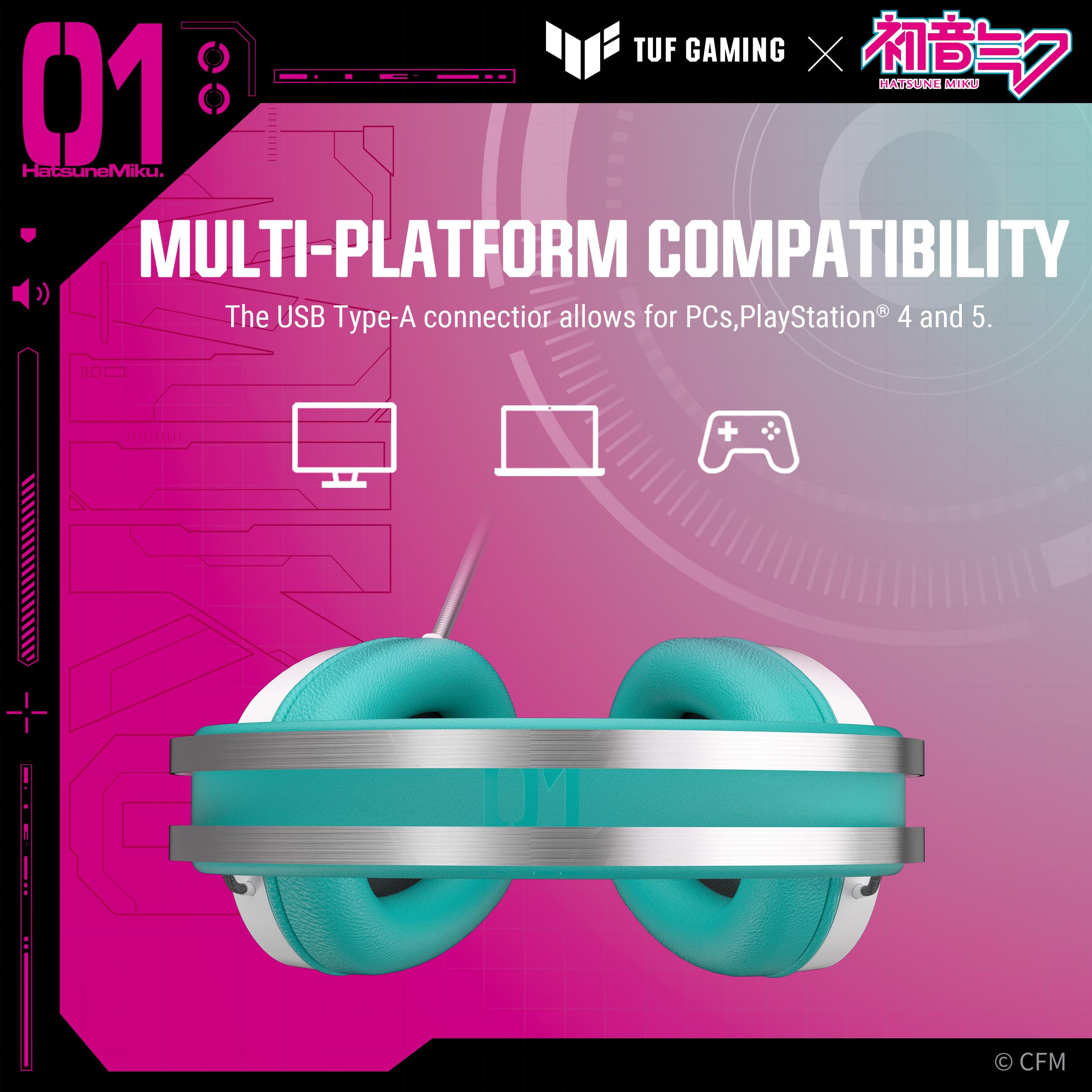 Amazon.co.jp: ASUS TUF Gaming H1 Gen II 初音ミクエディション 有線