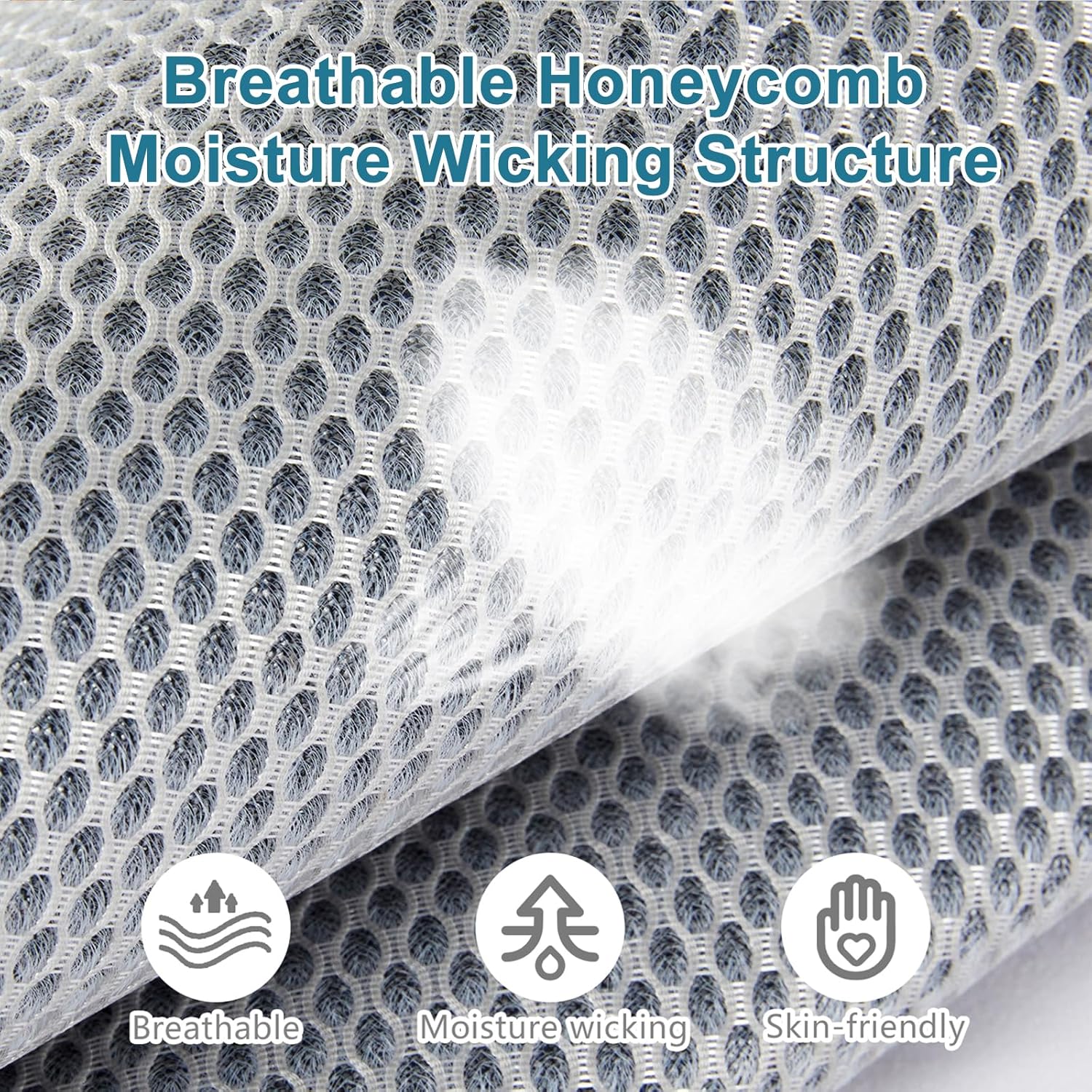 YOUR MOON Mattress Pad King Size, Moisture-Wicking and Breathable Mattress Topper Cover, 16'' Deep Pocket, Smooth Noiseless Mattress Pad(Checkered Gray)