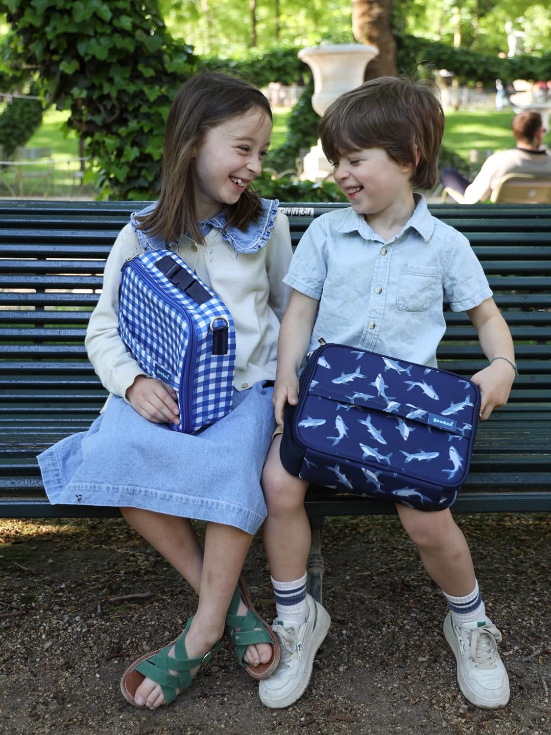 Yumbox Kids Insulated Lunch Bag – Lightweight, Durable, Fits Bento Lunch Box & Water Bottle, Easy-Clean EVA Lining, Multiple Carry Options (Vichy Blue) - Image 7