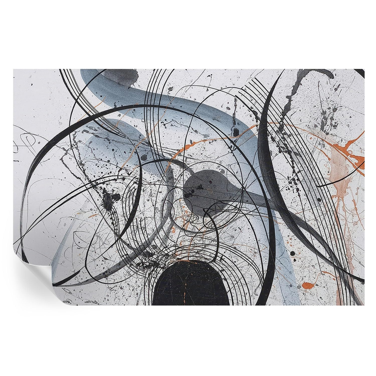 Vinilos decorativos de abstracción expresiva para salón moderno de 104x70 cm