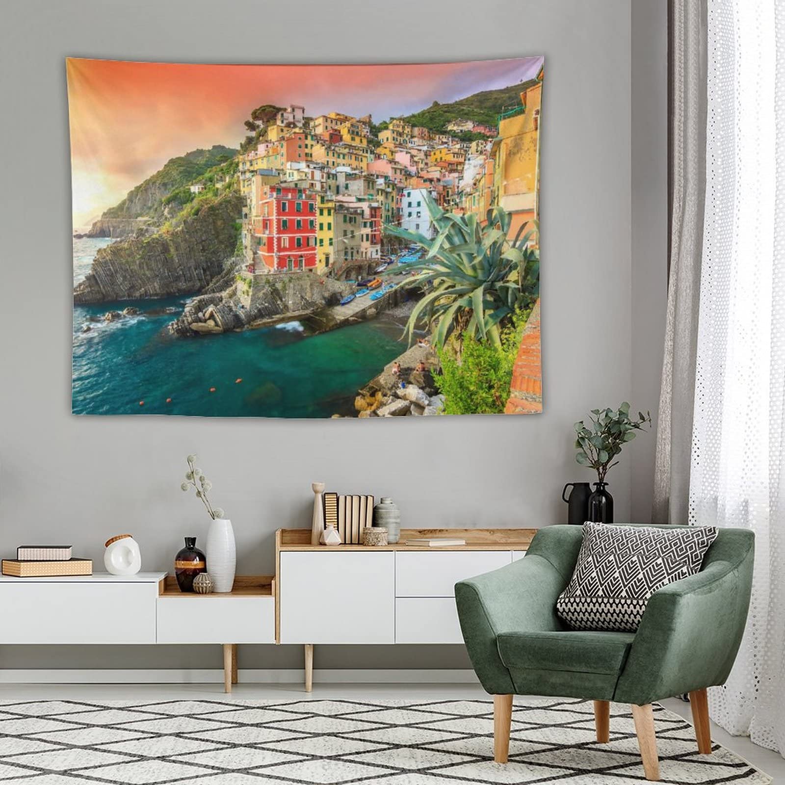 Amazon.com: Landscape Tapestry Panorama of Riomaggiore Cinque