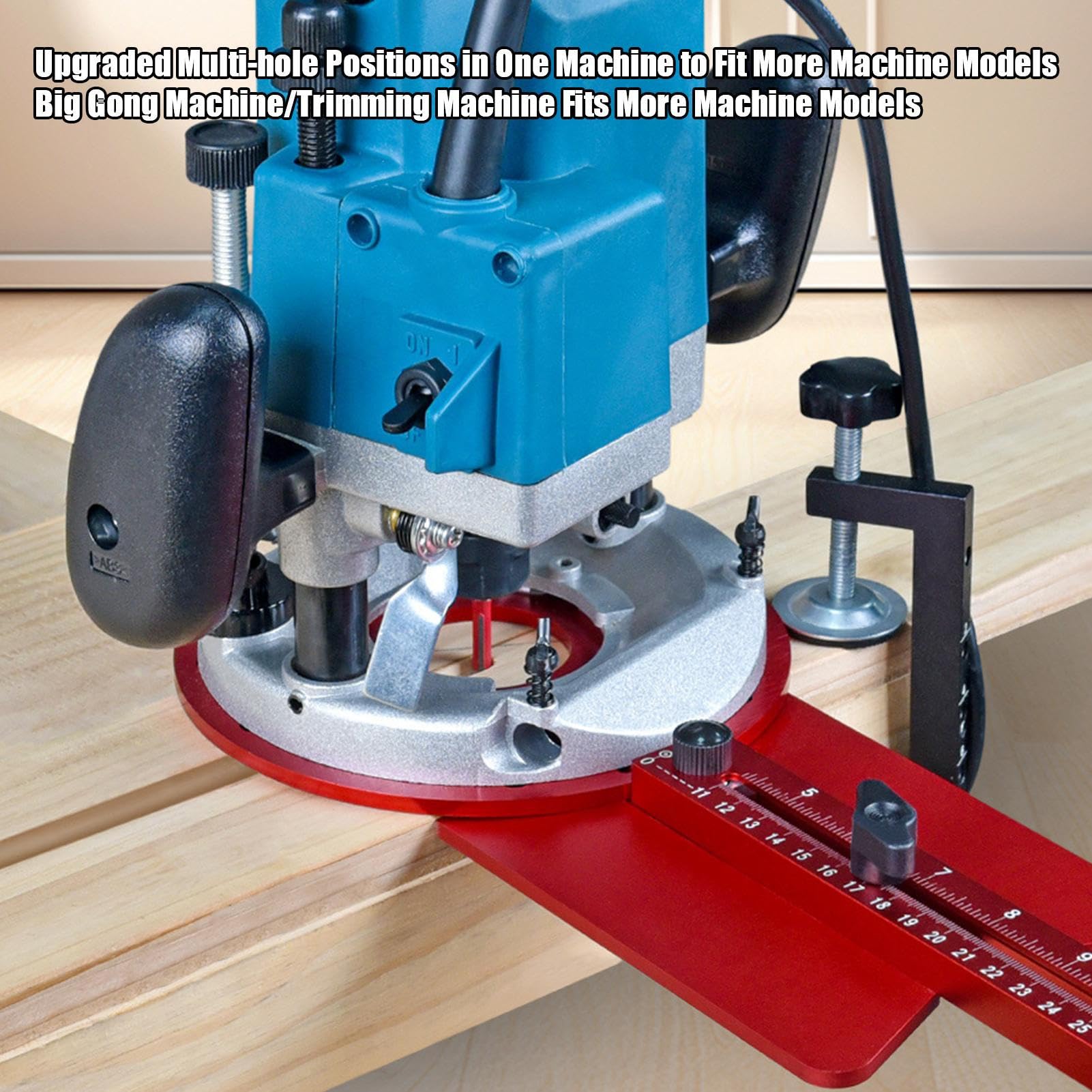 Maschera da taglio per router, guida di routing hardware per armadietti, 50 x 17 x 3 cm, per cerchi piccoli e grandi, accessorio durevole per la lavorazione del legno, strumento multiuso per progetti