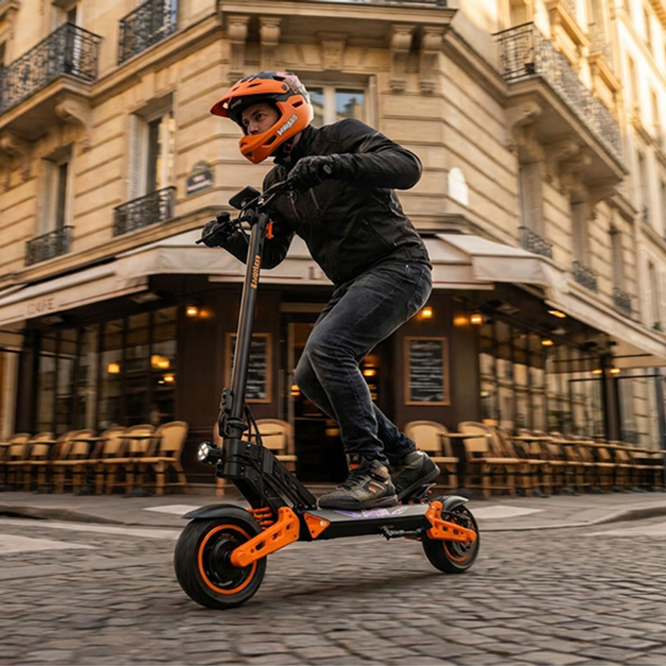 Kamikaze K1 Lite silnik elektryczny 800 W (szczyt szczytowy 1200 W), akumulator 48 V 13,5 Ah, autonomia do 60 km, prędkość 20 km/h