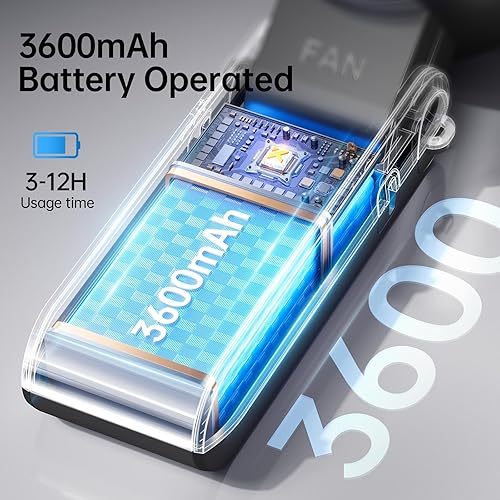 Miniatura 6 de Ventilador turbo portátil 3 en 1, 100 velocidades, 13500 RPM, refrigeración de 12 horas, pantalla digital, rotación de 120, mini ventilador personal