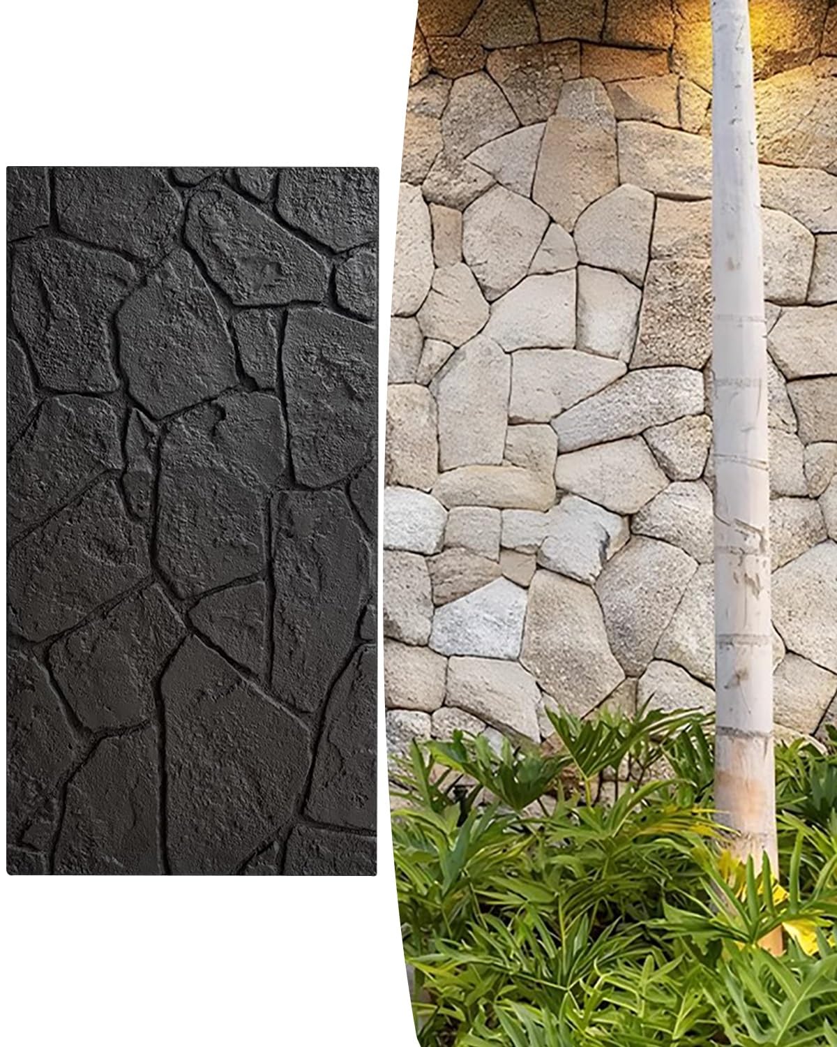 Paneles de pared de piedra sintética 3D para interiores y exteriores