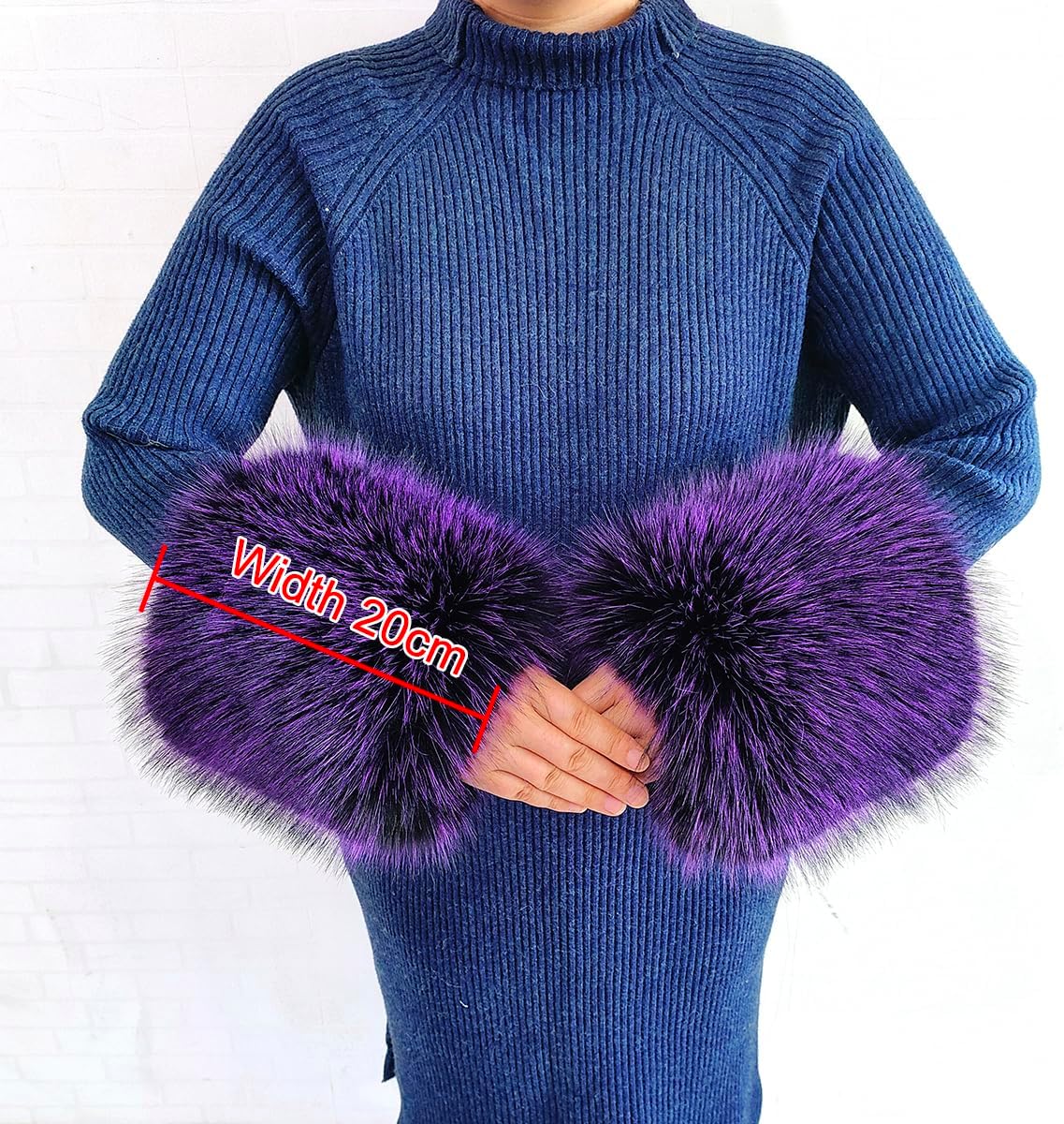 Eosxrp Faux Fur Collar Cuffs Set Warm Fake Fur Scarf Winter Women Fluffy Large Shawl Furry Scarves