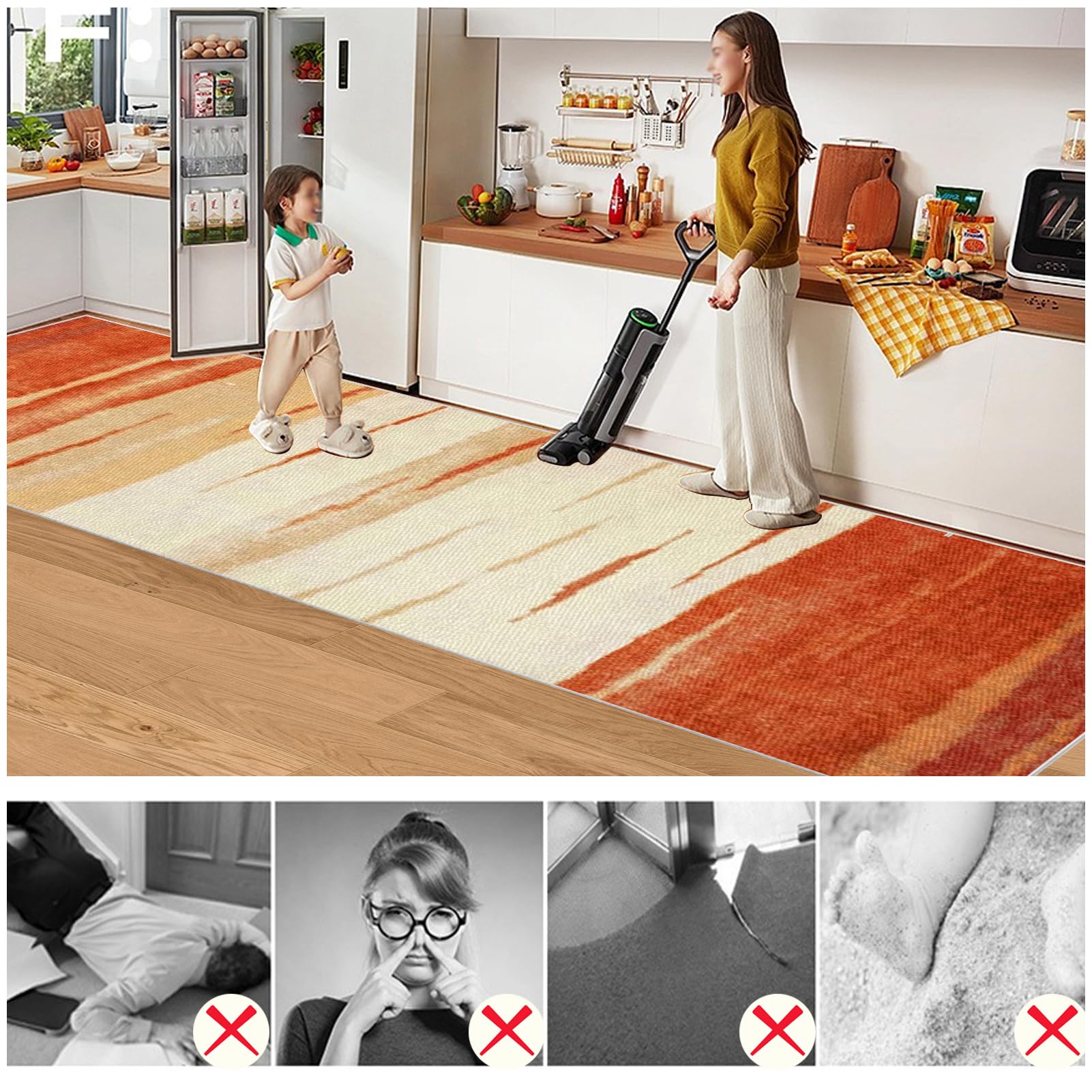 Tappeto Cucina 70 x 300 cm Antiscivolo Lavabile Moderno Tappeto Passatoia Cucina Tappeto da Cucina Lungo Tappeti Runner Corridoio Tappeto Ingresso Interno Tappeto Corridoio per Salotto Camera