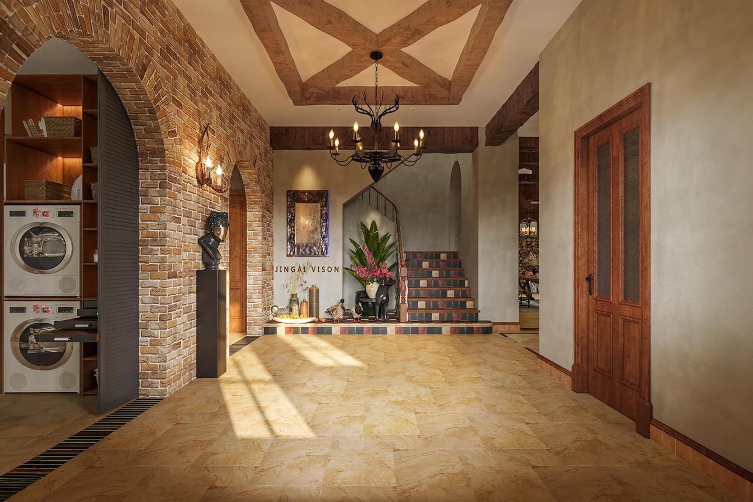 Wellmet Black Rustic Chandelier, Antler Design Farmhouse Chandelier, for Living Room, Foyer, Bedroom, Dining Room, Hallway, 34''W