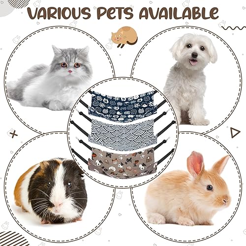 Miniatura 6 de Barydat Hamaca reversible para gatos, 6 unidades, de 18.9 x 15 pulgadas, suave, transpirable, de doble cara, hamaca con correas ajustables para