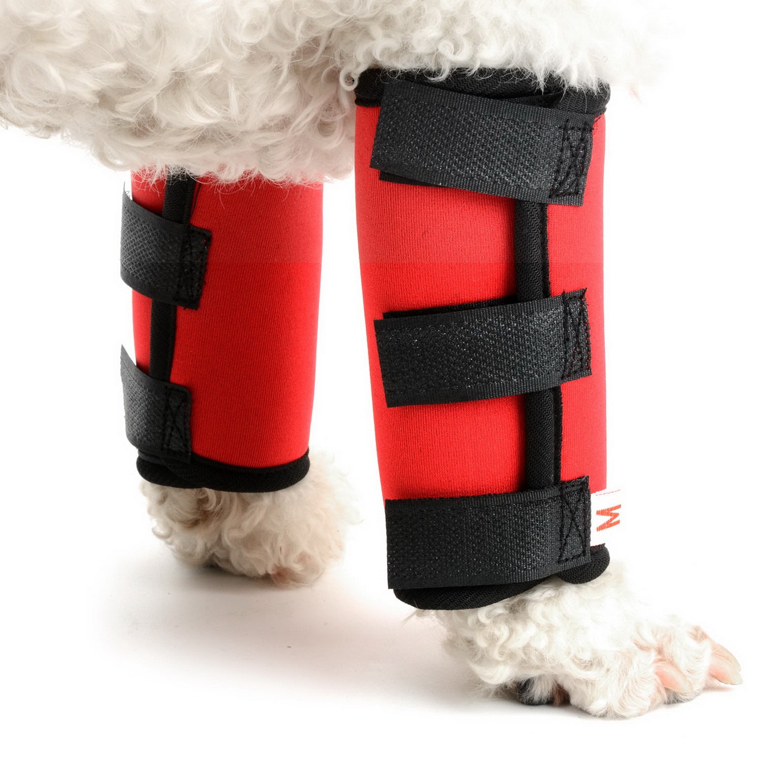 Zunea Dog Canine Front Leg Wrap Protective Brace 2Pack Pet Paw Compression Sleeve Protector Adjustable Wrist Support for Wound Injury Sprain Healing, Loss of Stability Caused by Arthritis - (Red, L) — image 1