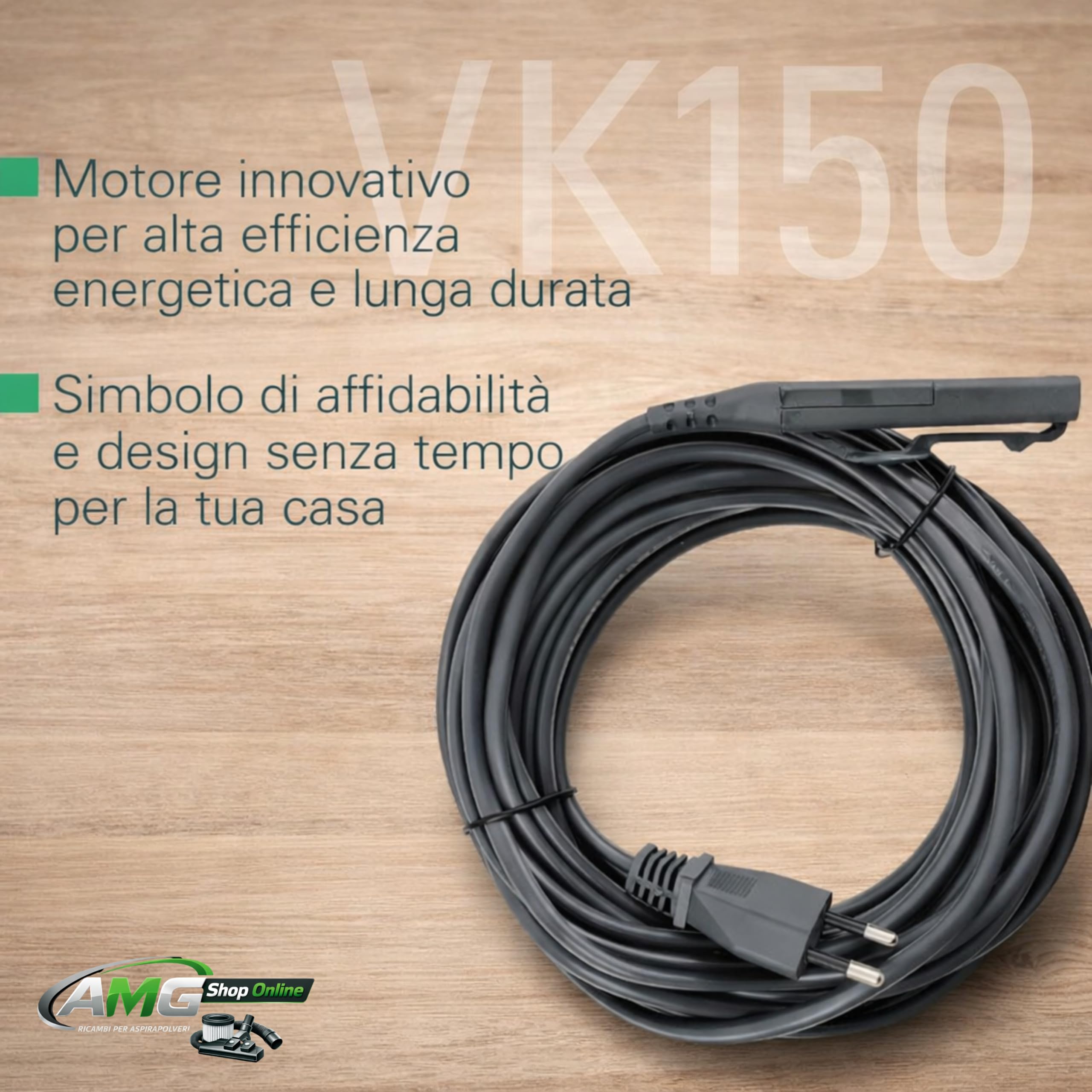 AMG Shop Online Aspirapolvere FOLLETTO VK150 + 12 SACCHETTI + PROFUMINI + GRIGLIA, Con Motore 60.000 giri/min, Emissione Polveri 0,0001 mg/m³, Sacco 2,5 L, PESO: 3 Kg - 5