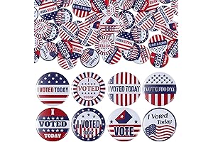 I Voted Today Pinback Buttons | 24 Patriotic Pinback Buttons