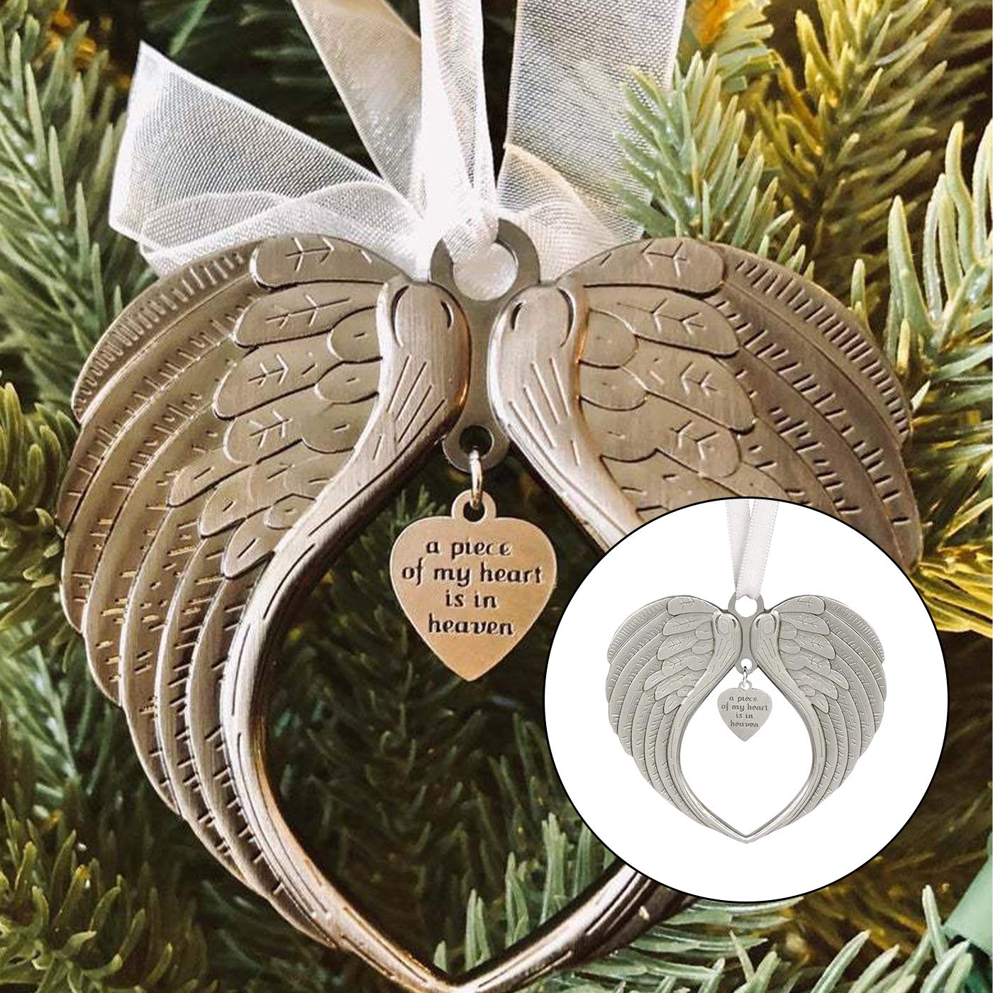 AIXITONG 3 Pcs Angel Wings Memorial Ornament Hanging Bauble Stylish Tree Hanging Pendants for Tree in Our Memory Hanging Ornaments Home Decor Gifts - Image 3