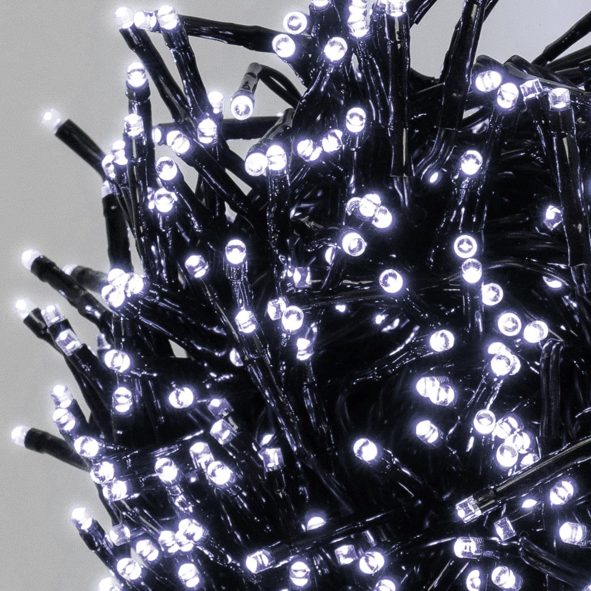 ECD Germany lampki choinkowe LED 39 m 3000 diod zimne biale swiatlo z timerem 8 trybów IP44 do uzytku wewnatrz i na zewnatrz swiateczna girlanda swietlna dekoracyjne oswietlenie zasilane sieciowo