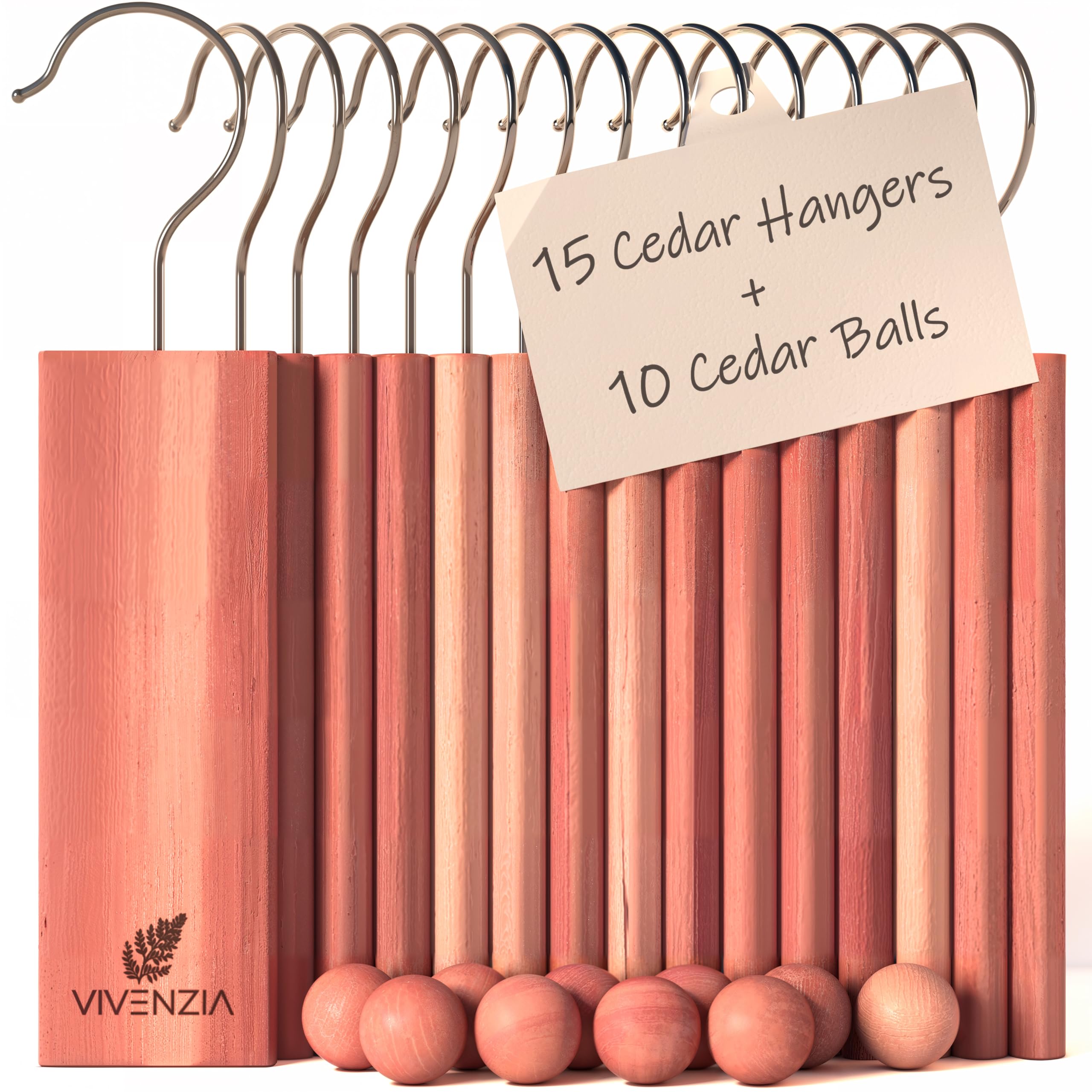 Cedar Blocks for Clothes Storage -25 pcs (15 Hang-ups & 10 Balls)- Hanging Cedar Planks, Natural Closet Smell Eliminator, Natural Closet Deodorizer, Drawer Fresheners for Dresser.