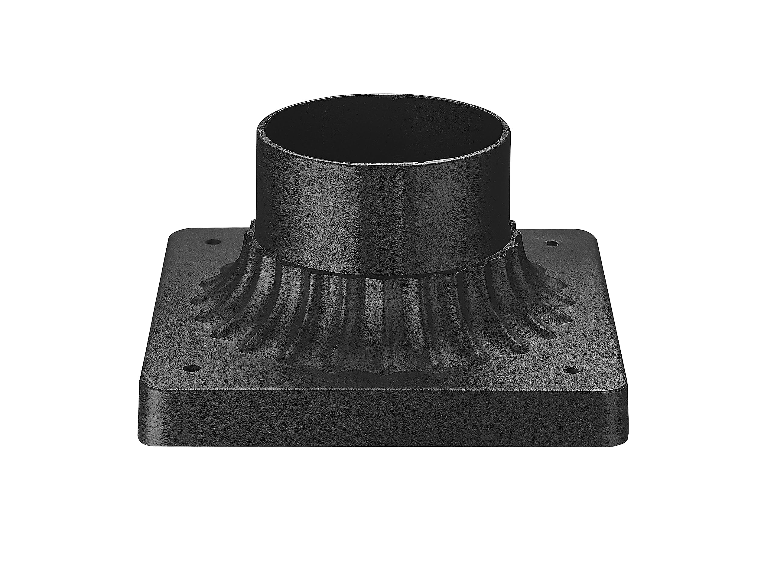 LuminzoneLuminzone Outdoor Post Light Base Mount, Post Light Adapter 3'' Outdoor Pier Base in Black Finish for Deck Porch Patio, 5.5" W x 5.5" D x 3.25" H, 1 Pack