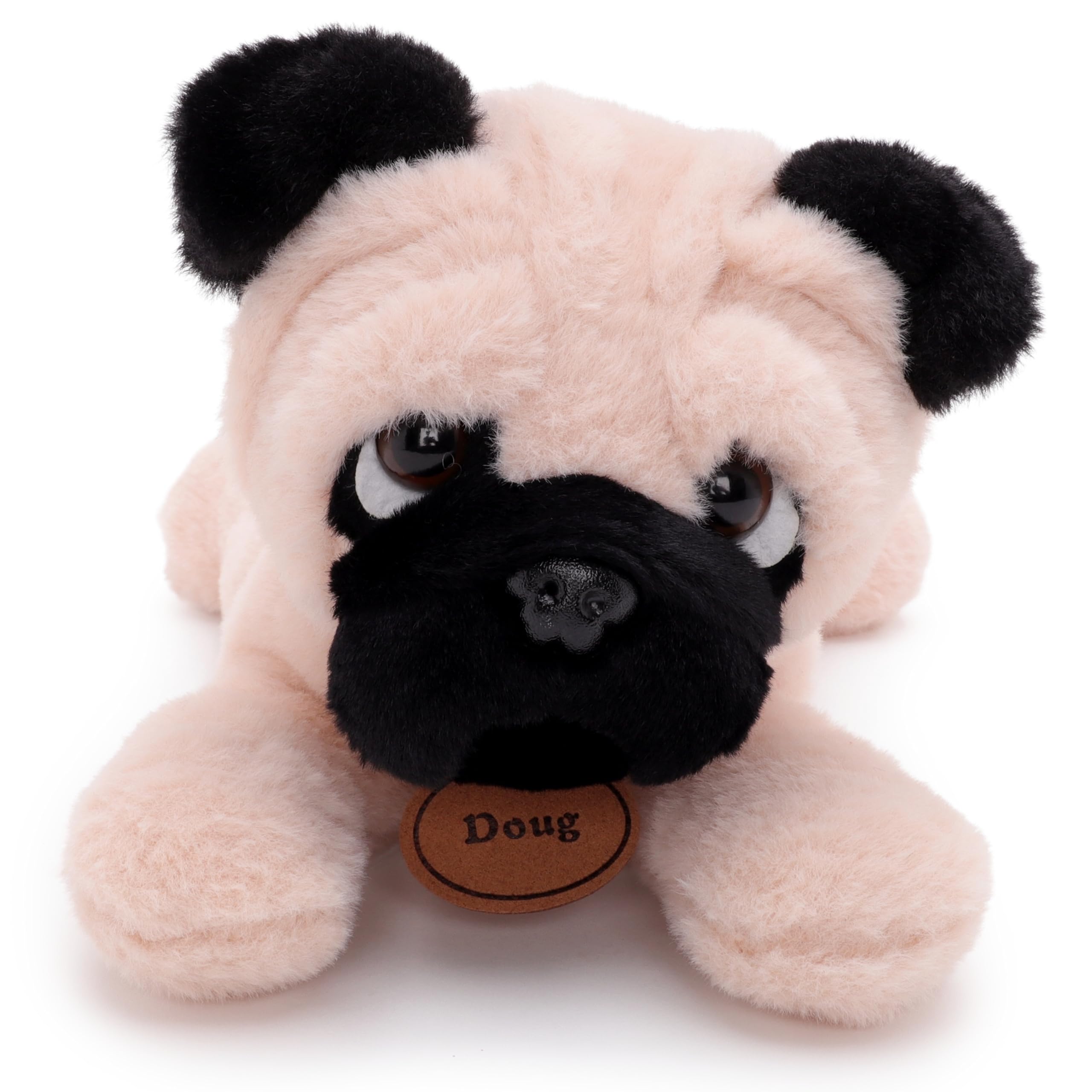 Toyland® 25cm (10") Doug The Pug Soft Toy - Lying Down Plush Dog - Suitable From Birth, Fawn, 20 cm x 12 cm x 12 cm - Image 3