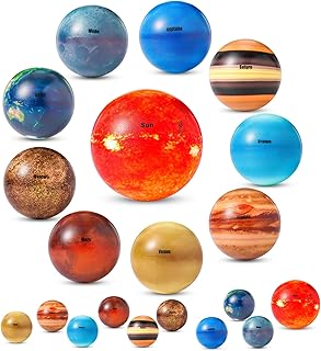 BBTO 20 Pcs Solar System Stress Balls Anti Stress Solar Planets Balls for Adult Planet Bouncy Balls Space Toys for Kids Early Learning Solar System Toys for Kids, Children Space Themed Gift