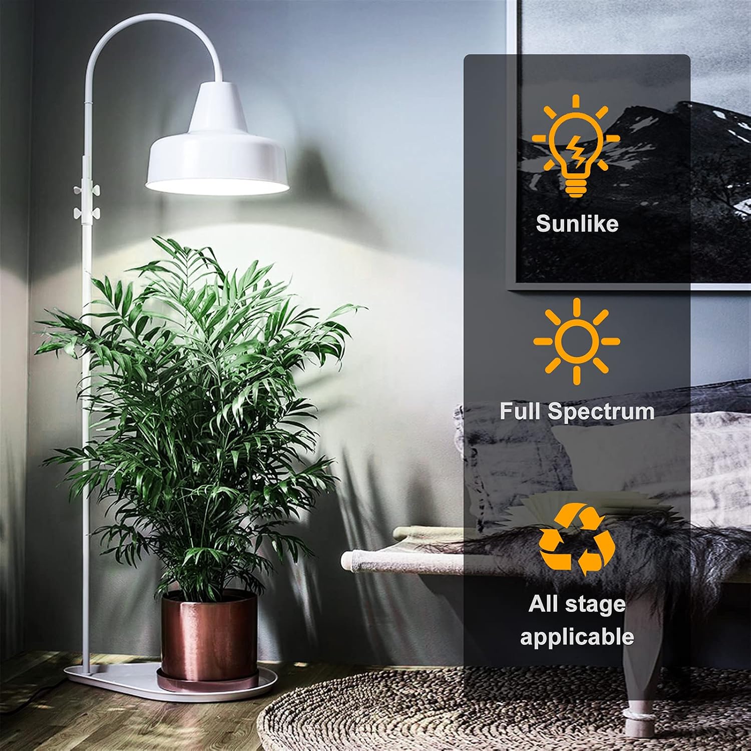 75W Equivalent LED Grow Light Bulb, Full Spectrum LED Grow Light Bulb for Seedlings, Budding, Flowering & Extension Growth, Plant Light Bulb for Indoor Plants