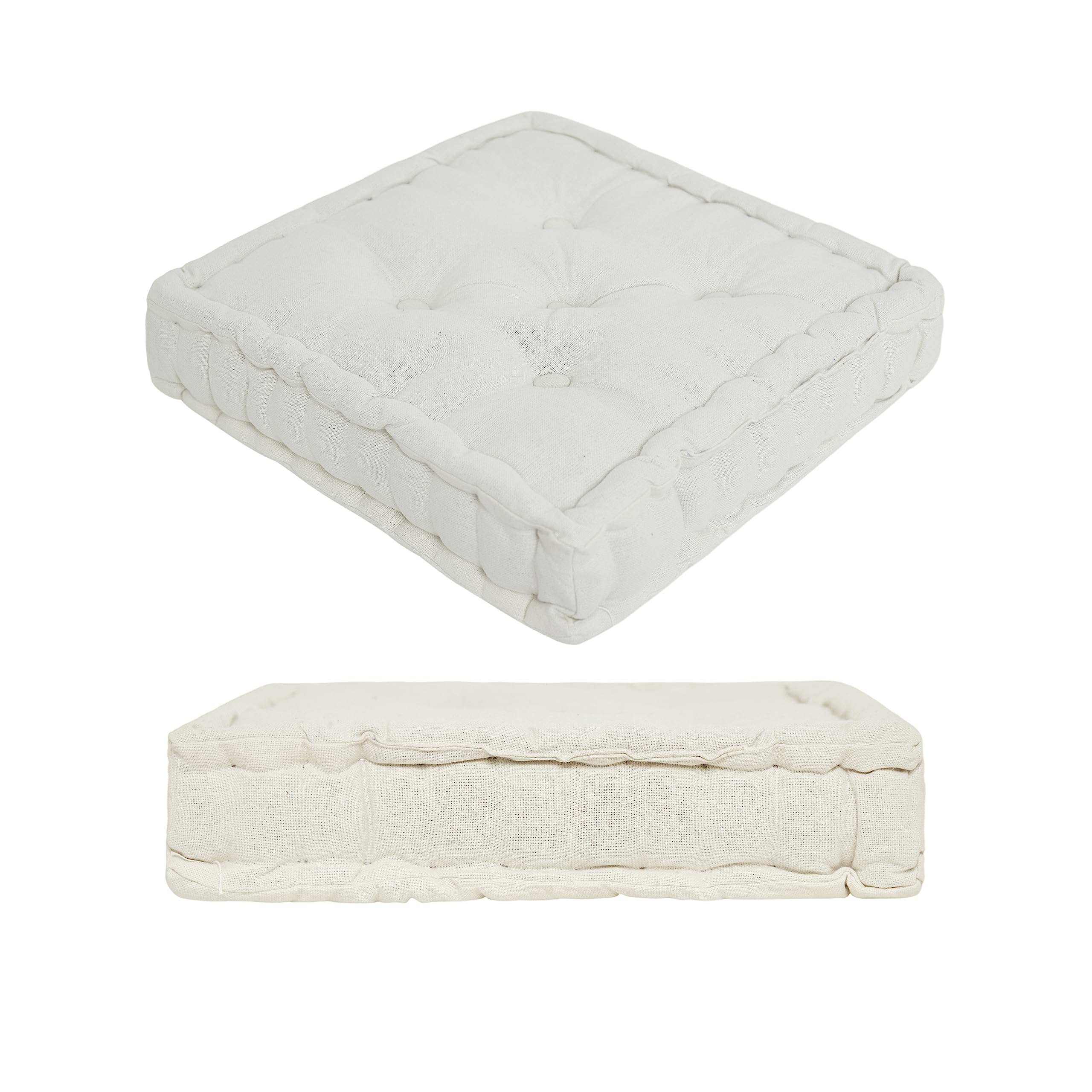 Value Comfort Home 4" 10cm Thick 100% Cotton Booster Cushion Armchair Sagging Sofa Chair Seat Raiser Reviver Enhancer Pad | Choice of 10 Colours Cream