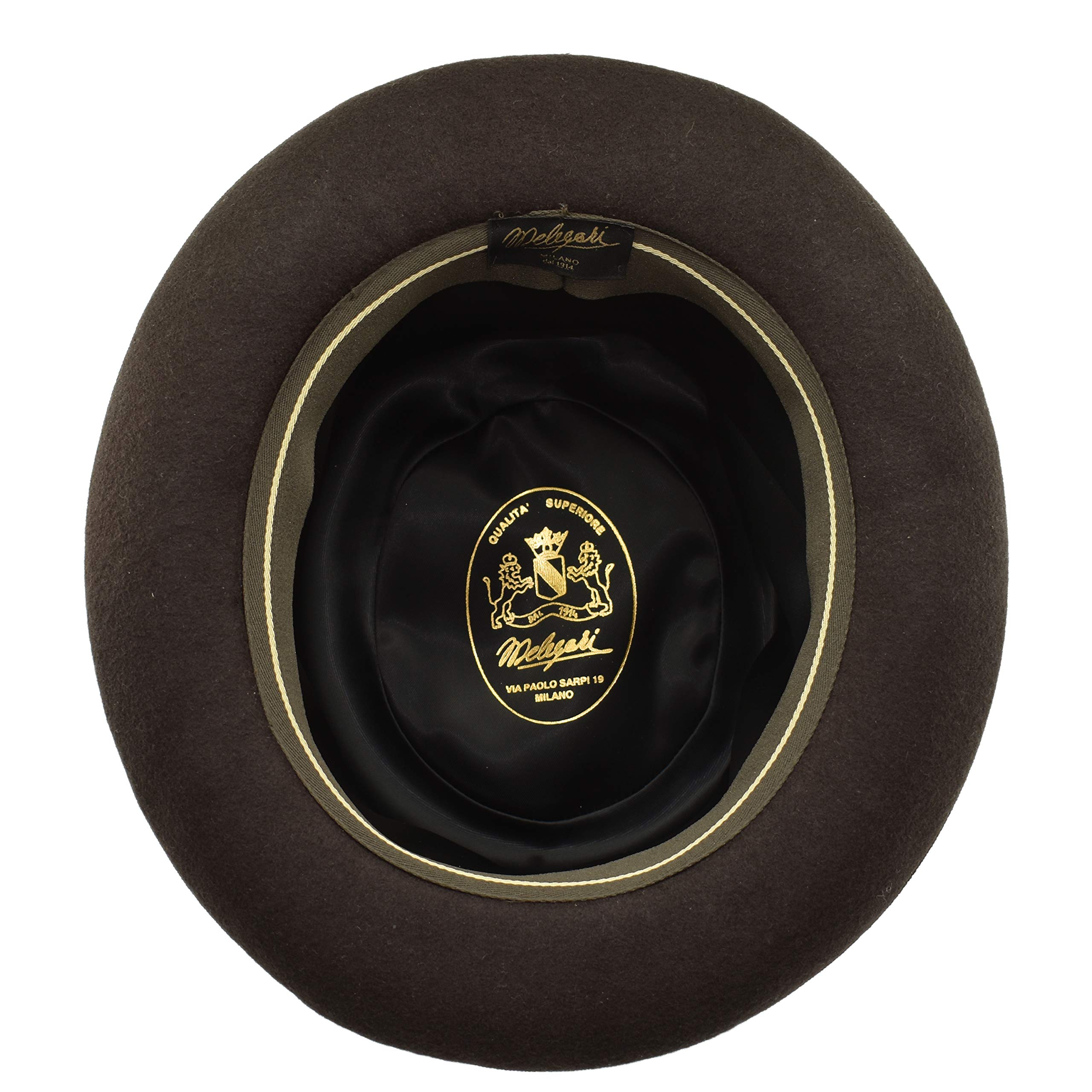 Chapeau demi-cylindre en feutre de laine pour homme femme été hiver - Marron - M