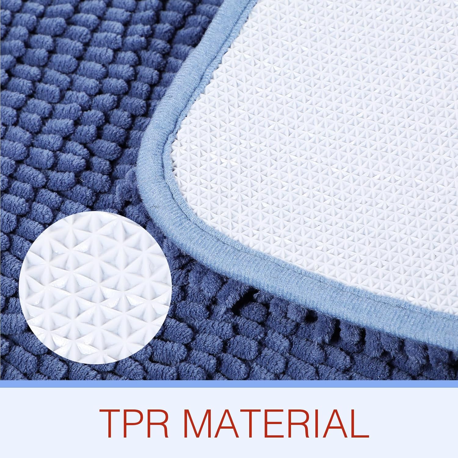 Tinideya 3 Pcs Bathroom Rugs Thick Soft Plush Absorbent Chenille, TPR Backing Bath Quick Dry Microfiber Mat Machine Washable Cozy Shower Rug for Non Slip Bathmat Accessories (Camel,Green,Blue)