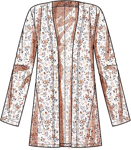 Miniatura 8 de Simplicity Camiseta de punto para mujer, patrón de costura de cárdigan y falda, multicolor, 2 piezas