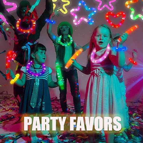 Miniatura 2 de Paquete de 15 tubos con luz LED, palitos brillantes, collar brillante y brancelets, decoraciones de fiesta, juguetes de tracción y estiramiento para