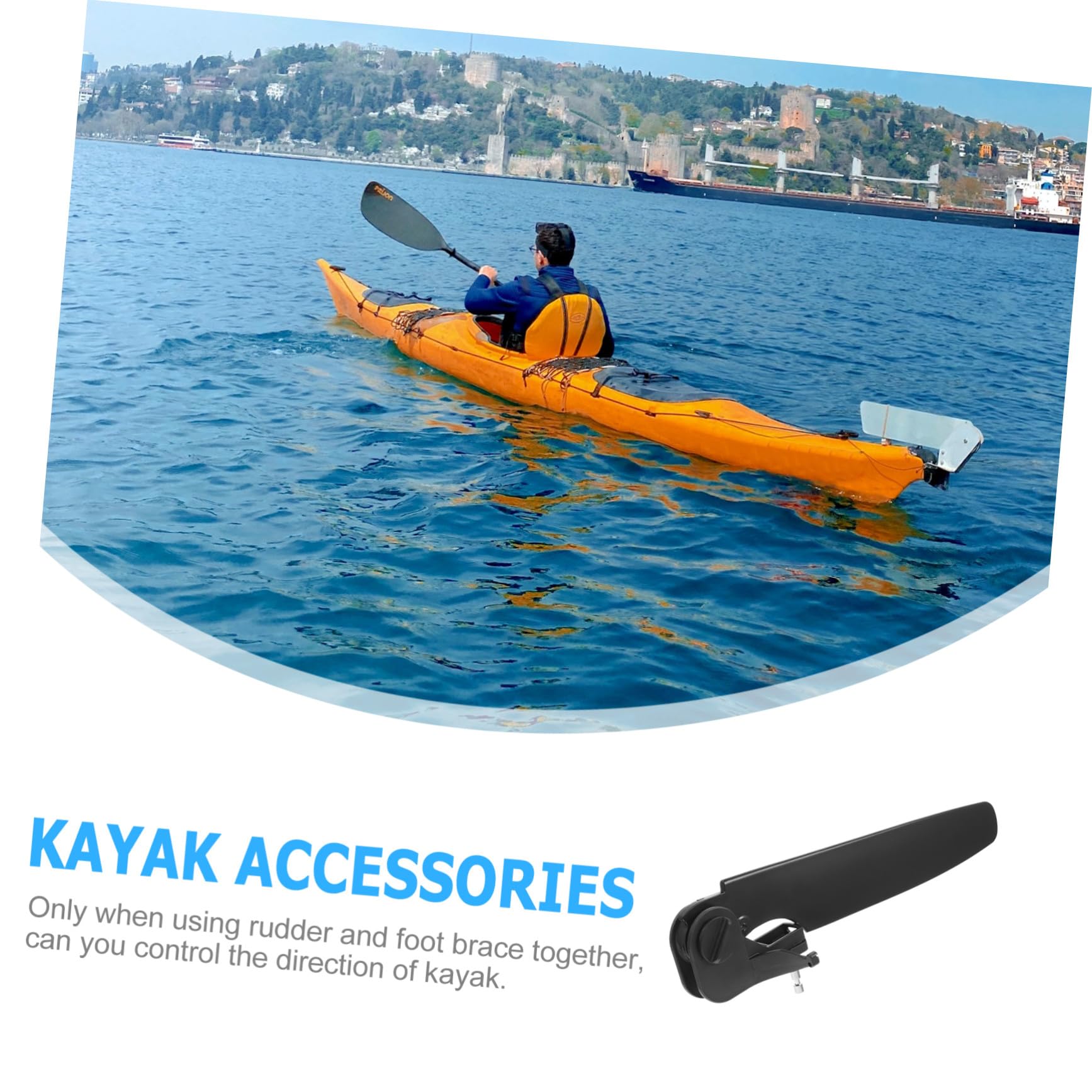 FOMIYES Kajak Ruder Nylon Steuerung Pedal Ruder mit Edelstahl Verbindungsstütze 45mm für Outdoor Kajak Kanu Angelboot Richtungslenksystem