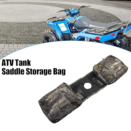 Miniatura 2 de X AUTOHAUX Bolsa de almacenamiento para sillín de tanque ATV con cremallera impermeable para motocicletas, motos de nieve para Polaris Sportsman