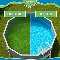 Vista 3 de Rx Clear 7% de algicida de cobre Mata y previene las algas para piscinas en el suelo y sobre el suelo Fórmula segura para nadadores Botellas