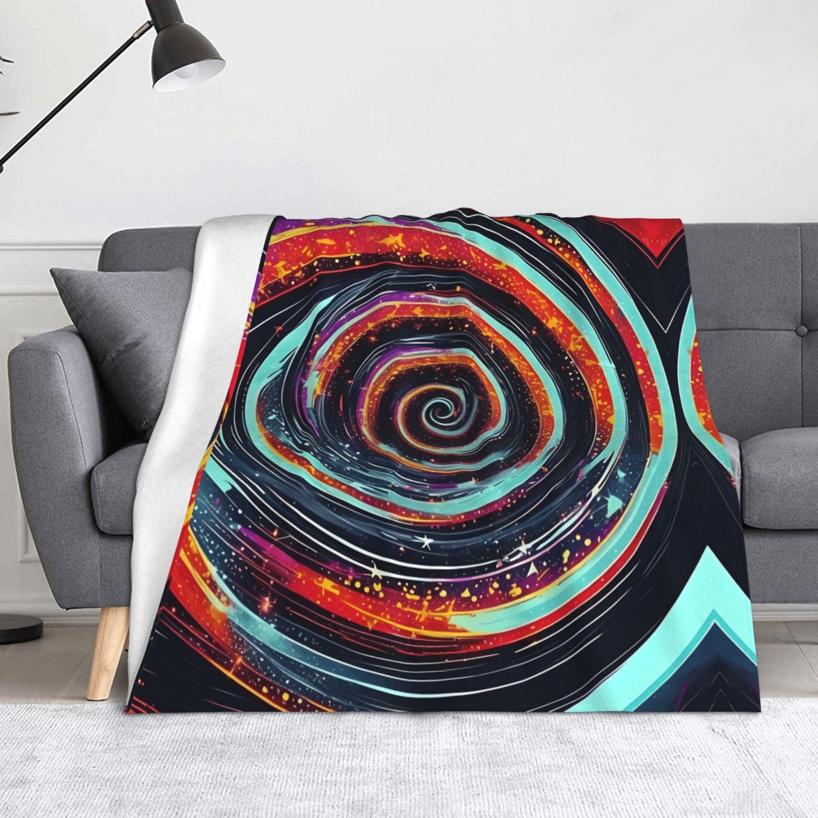 Couverture chaude en flanelle spirale spatiale pour sublimer vos soirées cinéma sur le canapé