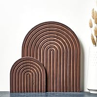 Homtik Set of 2 Wooden Rainbow Arches - Mid Century Modern Boho Vintage Decor for Shelf, Mantel, Table, Kitchen Counter