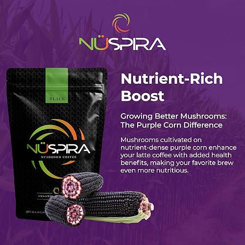 Miniatura 7 de NüSpira - Café de hongos negros - 6 hongos adaptógenos para claridad cerebral, salud intestinal y apoyo inmunológico - Alternativa baja en cafeína -