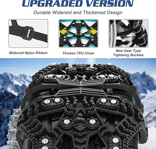 Miniatura 4 de LILYPELLE Paquete de 6 cadenas de nieve de TPU mejoradas, cadenas de neumáticos para automóvilesSUVscamionetas, cadenas de tracción de neumáticos