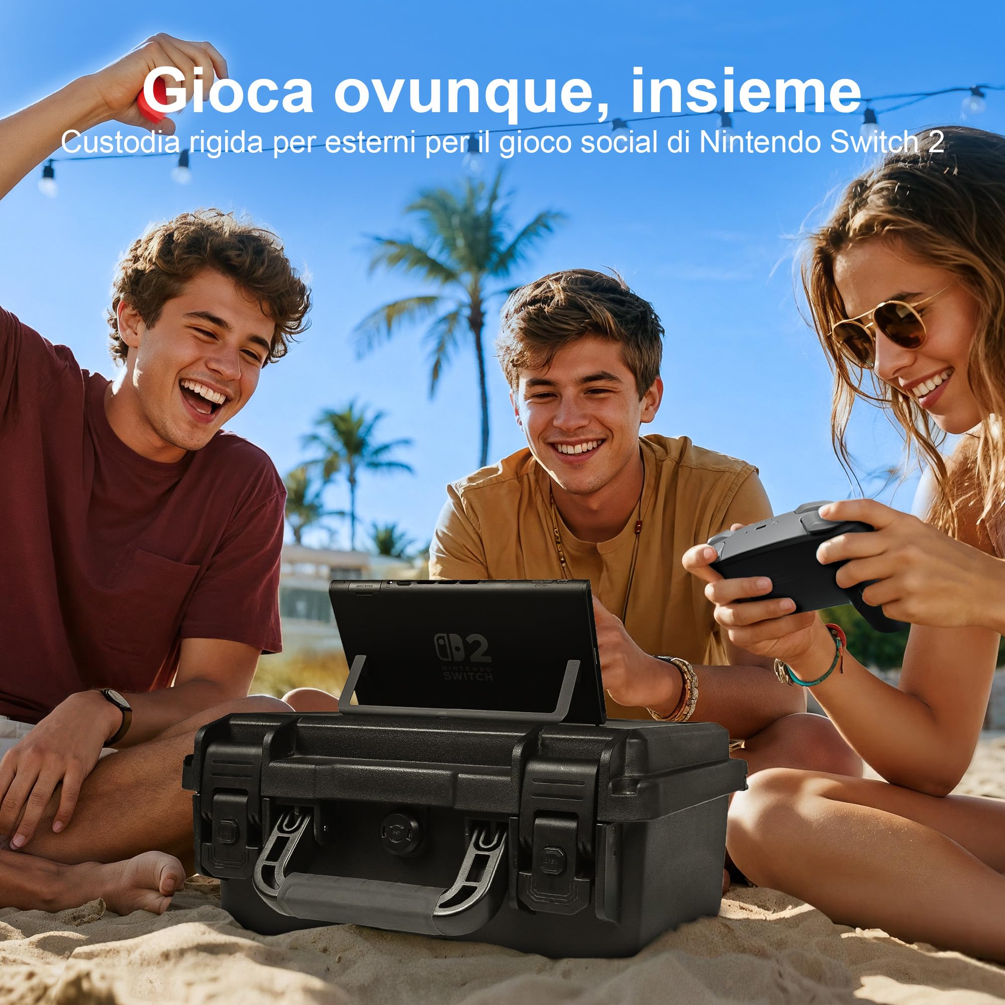 LEKUFEE Custodia Rigida Impermeabile per Nintendo Switch 2, dock, controller Pro Switch 2, fotocamera Switch 2, cartucce di gioco (8 pezzi) e altri accessori (solo borsa e custodia)