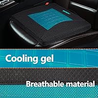 Vista 4 de Sojoy Cojín de asiento de gel, cojín portátil de espuma viscoelástica para automóvil, oficina, silla de ruedas, espalda baja, ciática y alivio