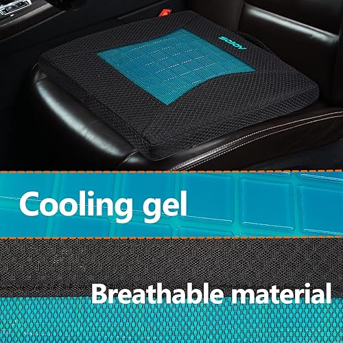 Miniatura 4 de Sojoy Cojín de asiento de gel, cojín portátil de espuma viscoelástica para automóvil, oficina, silla de ruedas, espalda baja, ciática y alivio
