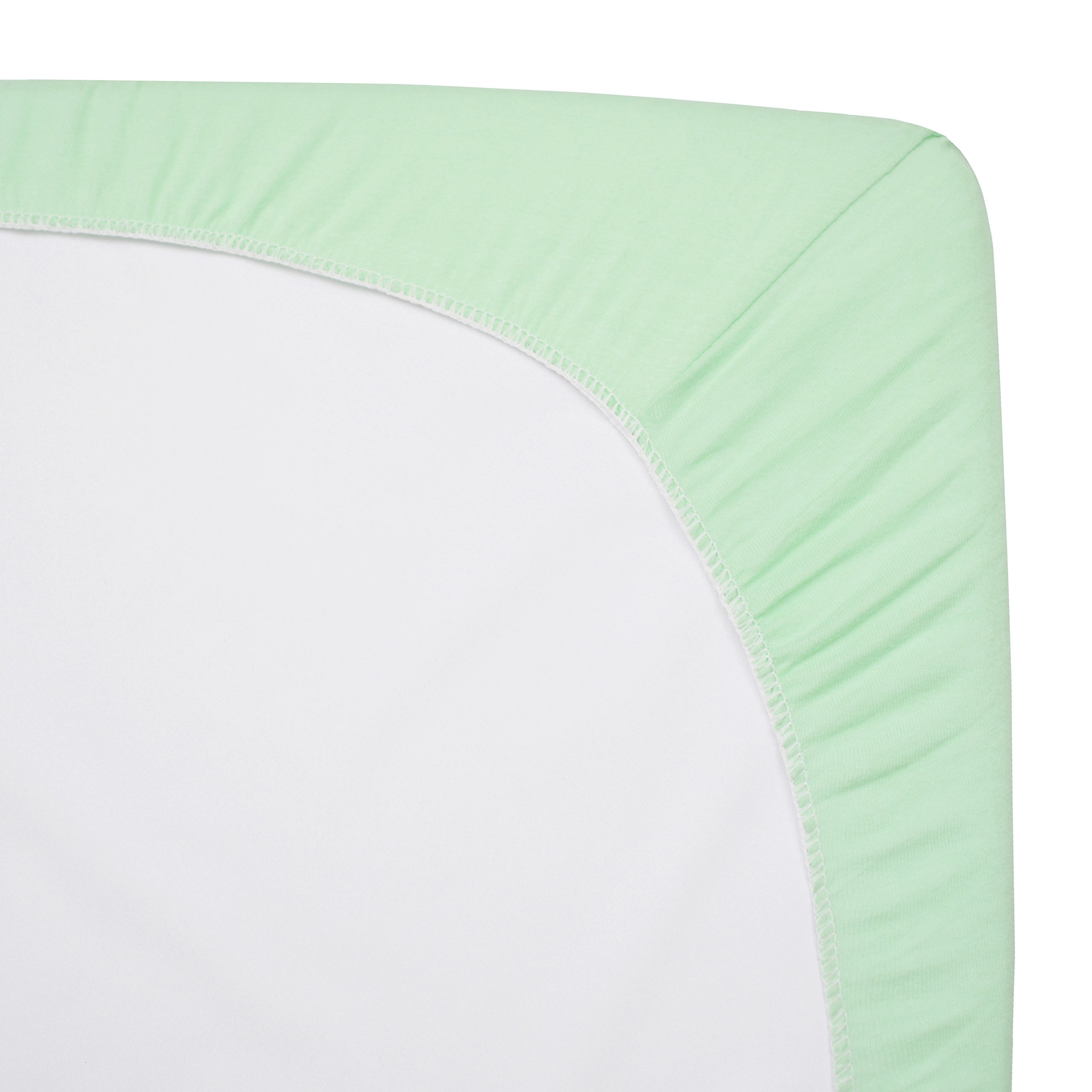 American Baby Company Lenzuolo con angoli in 100% cotone naturale per mini culla, 96,5 x 61 cm, morbido e traspirante, adatto per materassi Pack N Play, menta, per ragazzi e ragazze