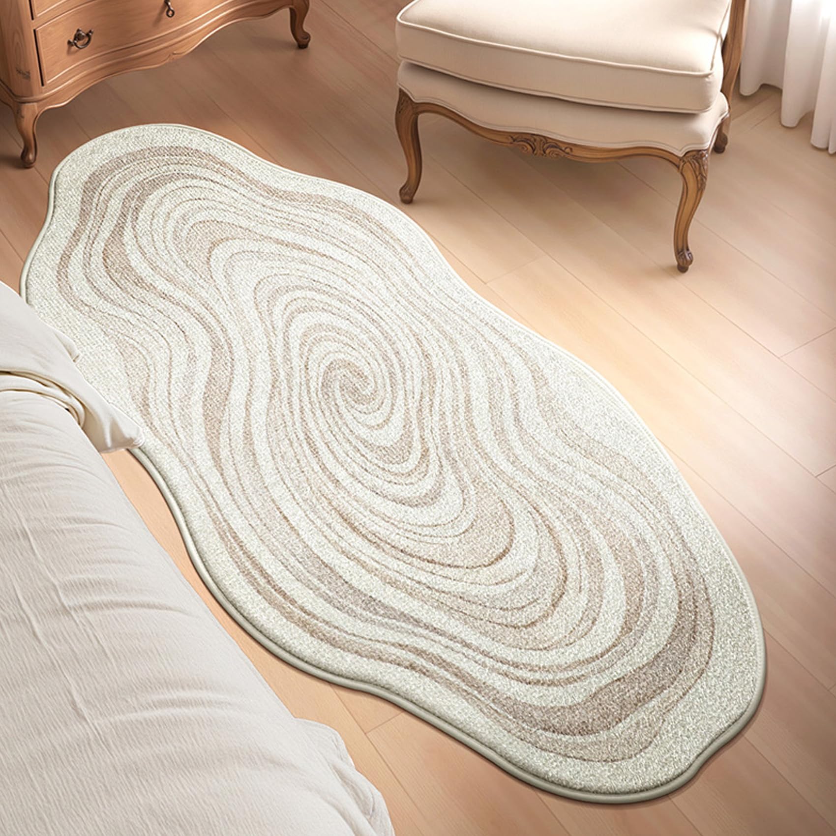 Tapis de décoration irrégulier pour valoriser un salon contemporain