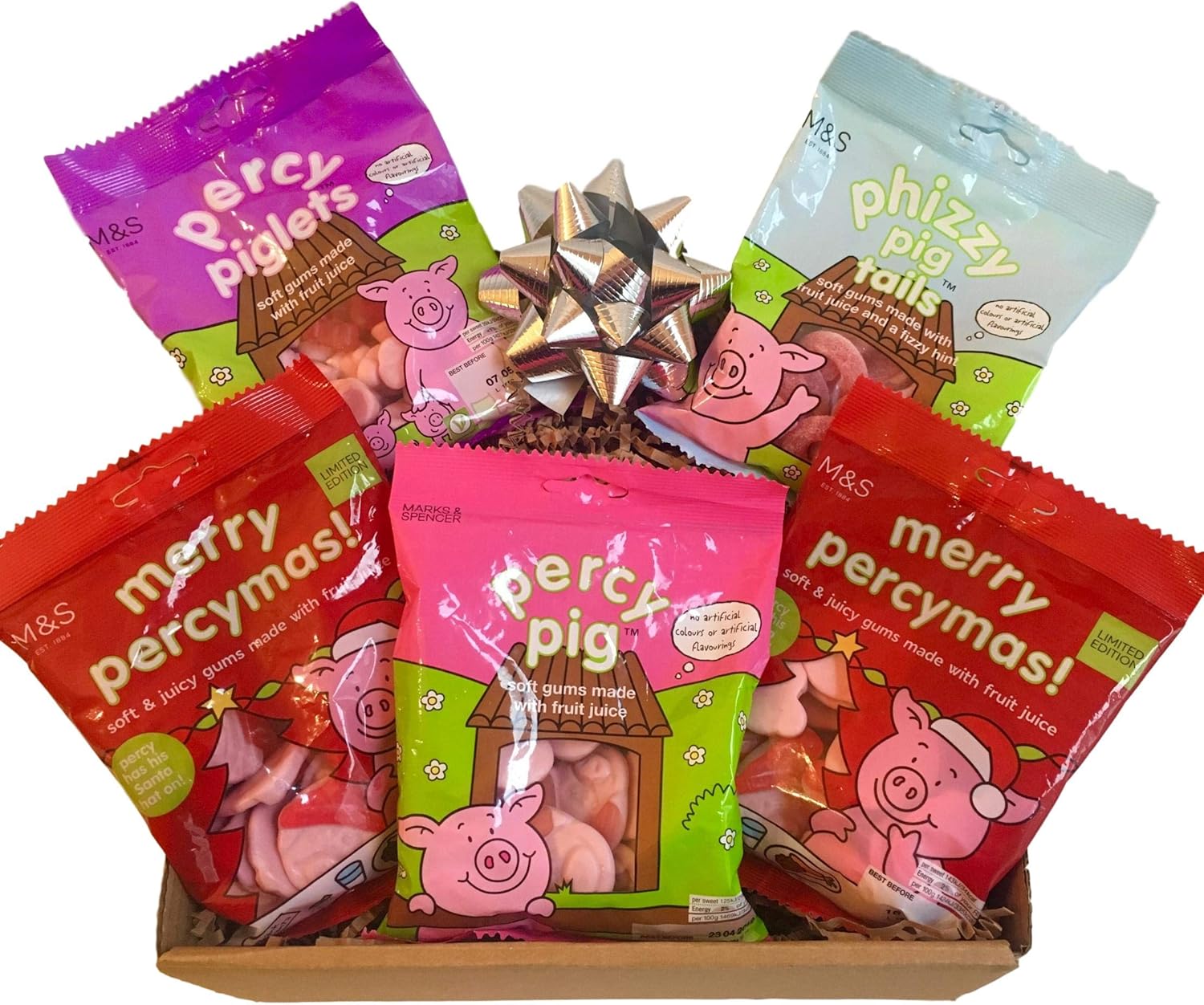 Percy Pigs Gift Set with Marks and Spencers Percy Pigs Sweets Including