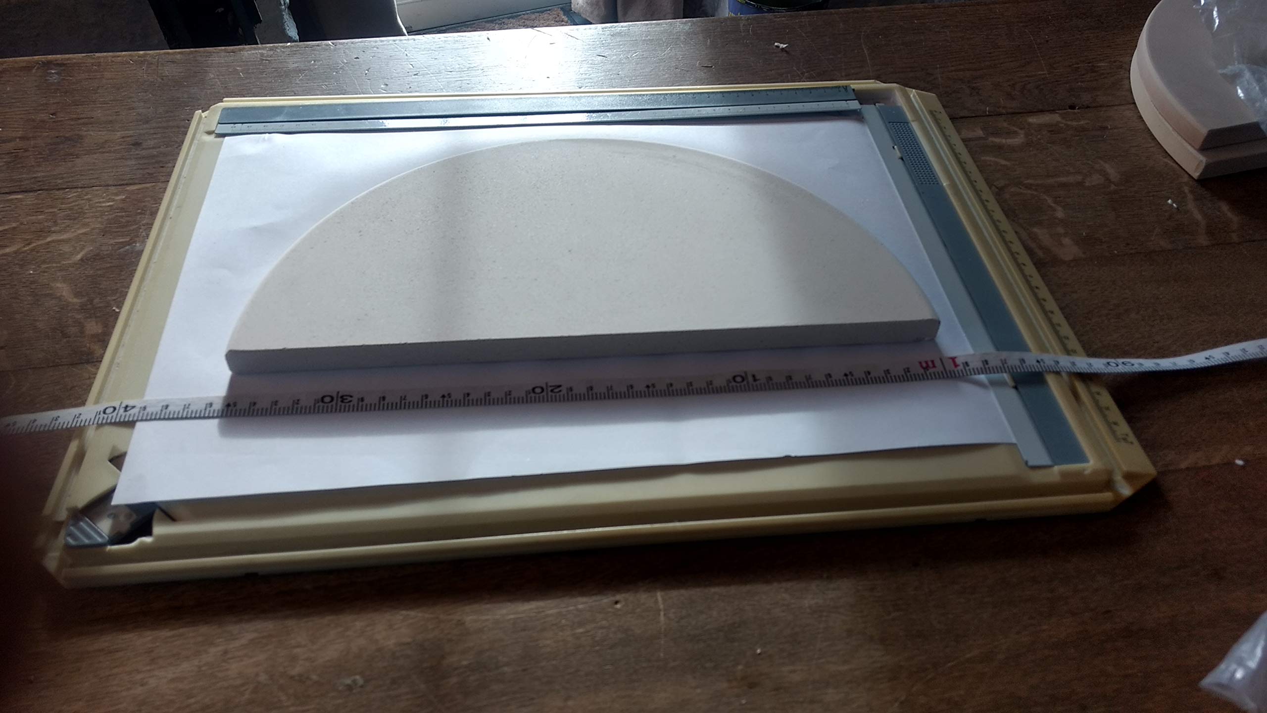 YNNI KAMADO Coppia (2) Pietre per pizza extra spesse ad alta temperatura mezza luna deflettore di calore barbecue 35,5 cm TQHMPS355