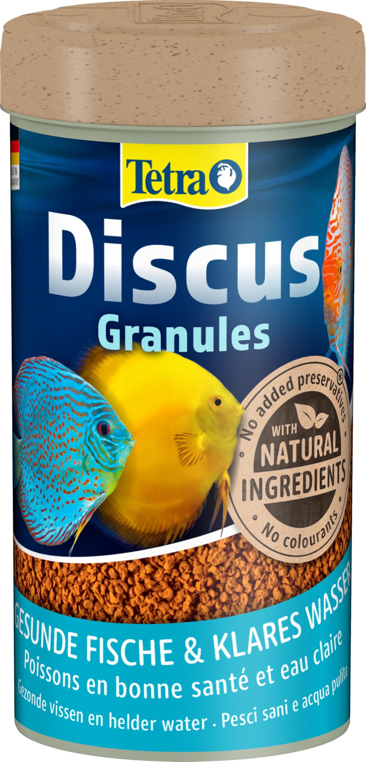 Tetra Discus Granules - Mangime per tutti i pesci disco, favorisce la salute, il colore e la crescita, lattina da 250 ml