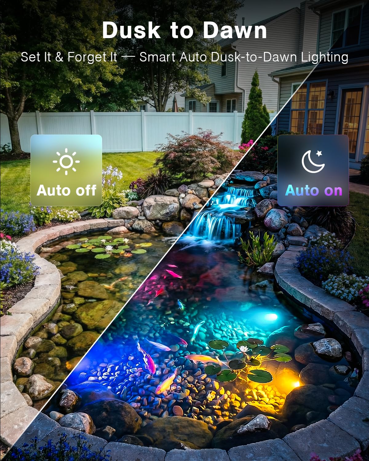 Illuminazione a LED subacquea con trasformatore a basso voltaggio