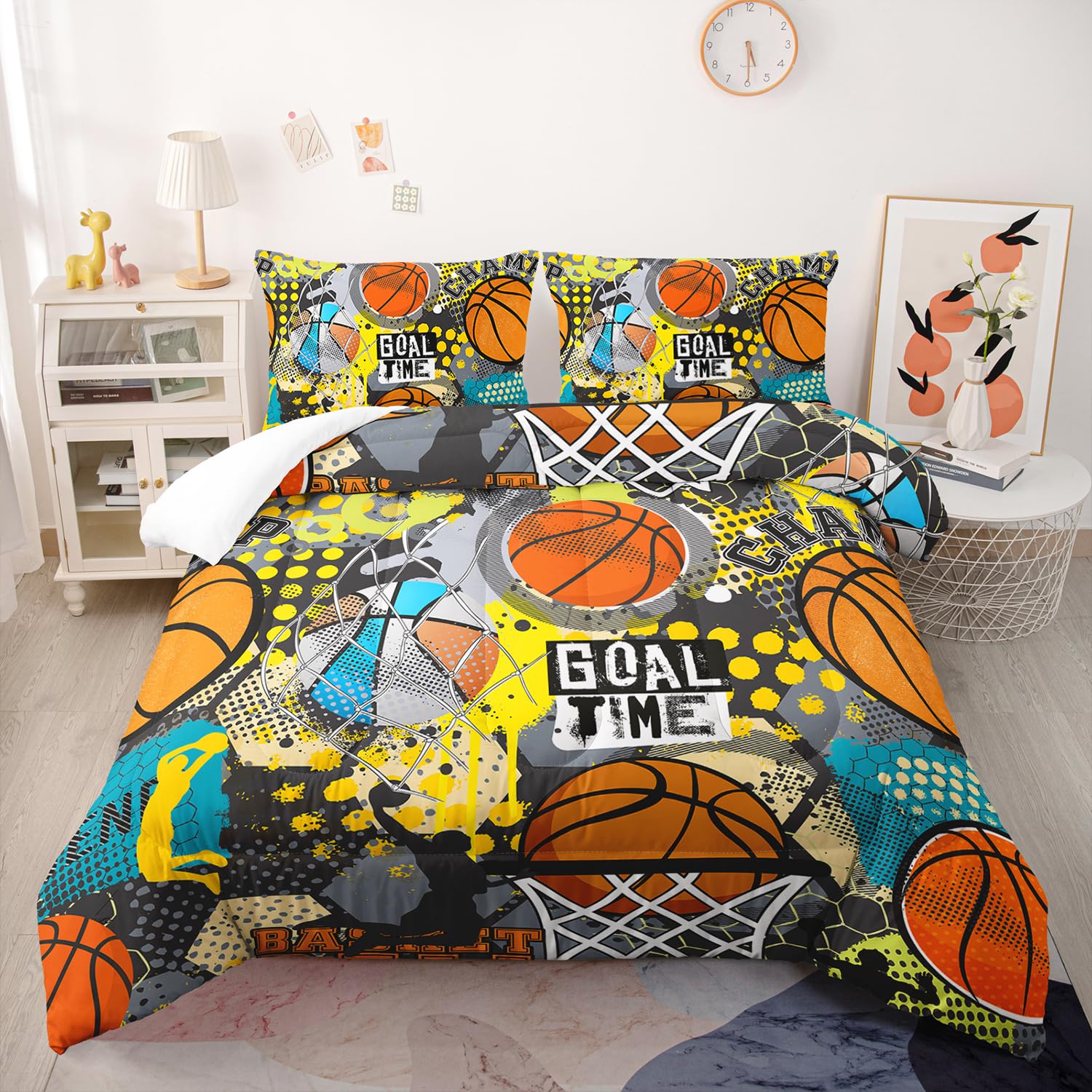 Basketball Bedding Boys Twin Bed Comforter Basketball Bedding Set