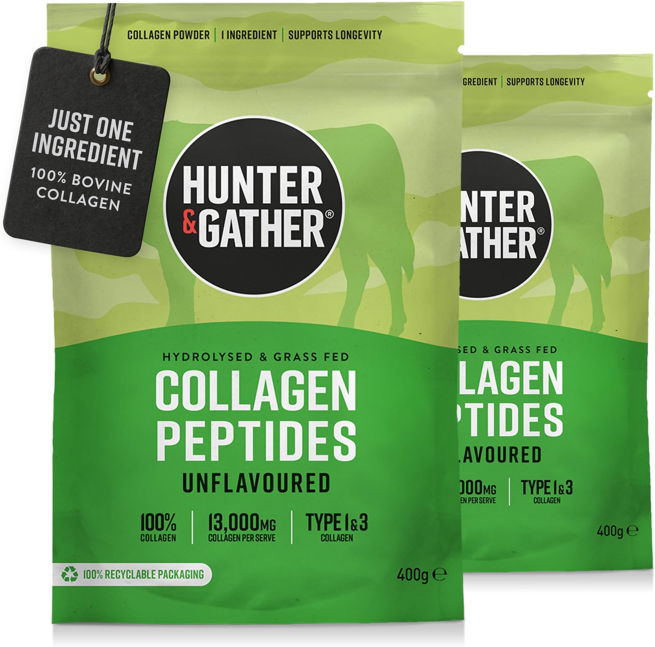Grass-Fed Collagen Powder 2 x 400g | Type 1 & 3 Collagen