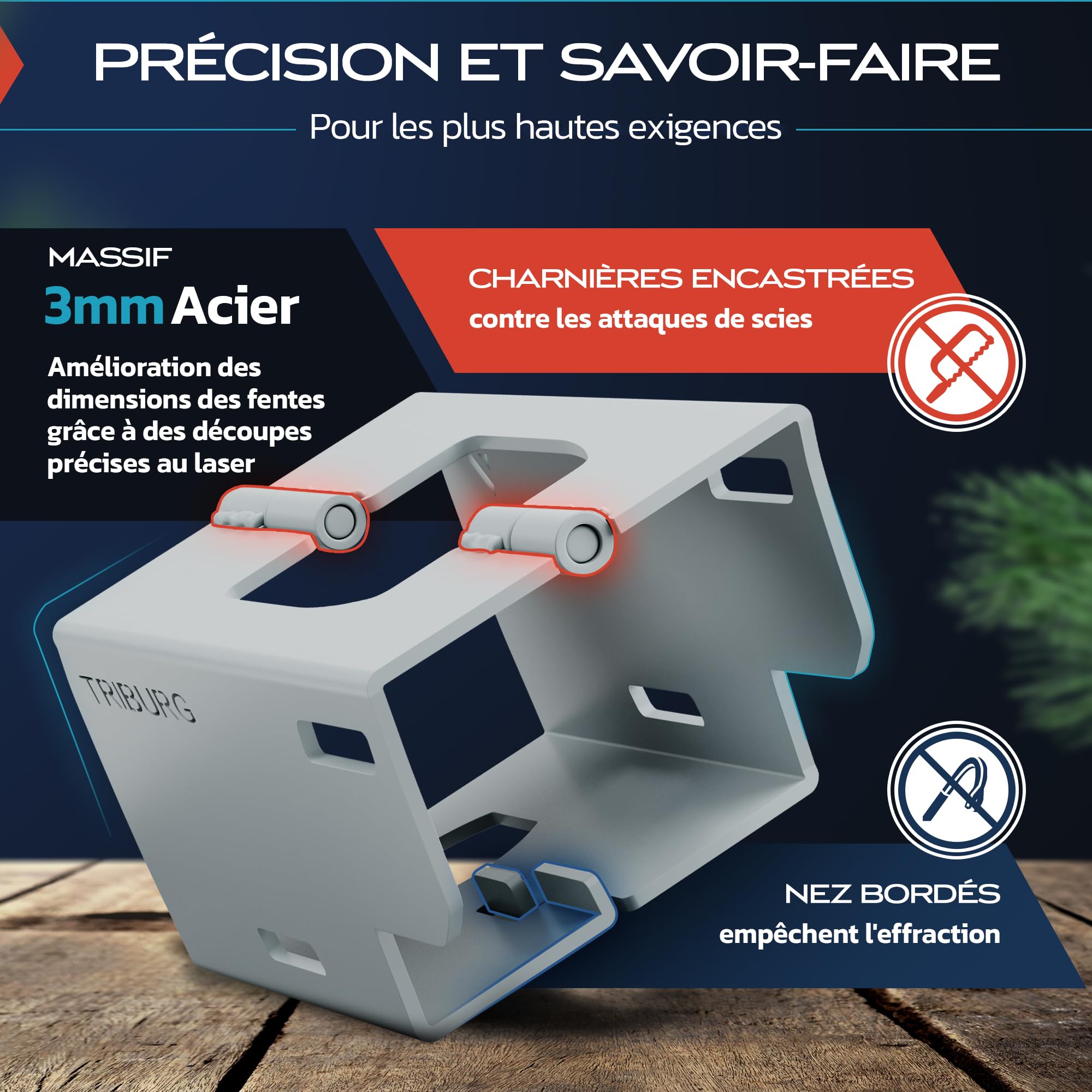 Antivol De Remorque TRIBURG - Universel, Galvanisé, Avec Serrure Ronde Et Capuchon De Protection